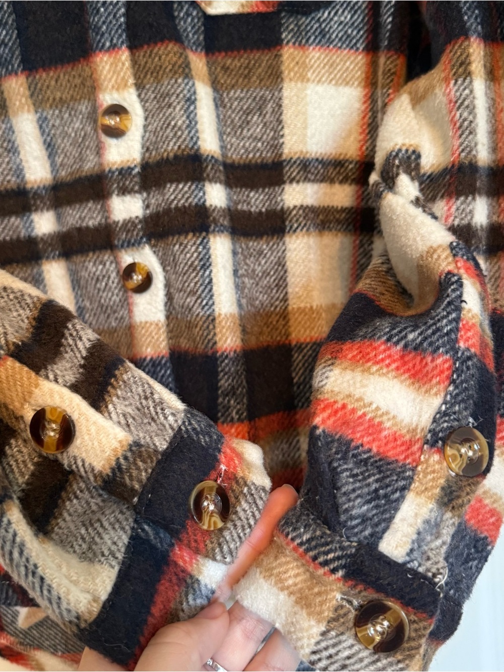 Plaid Button Up Shacket - Picture 3 of 6